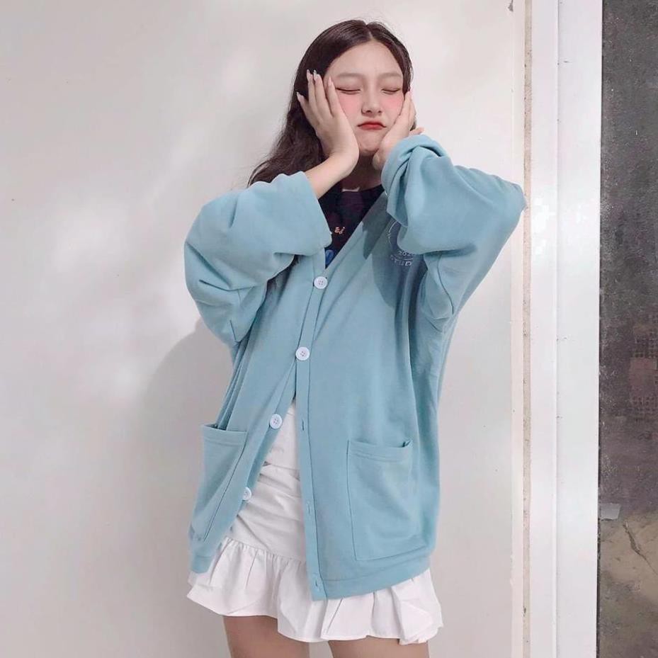 ÁO CARDIGAN KID KAM STUDIO 2020 xanh mint - ÁO KHOÁC NỈ THỎ XANH RABBIT CÚC CÀI ulzzang