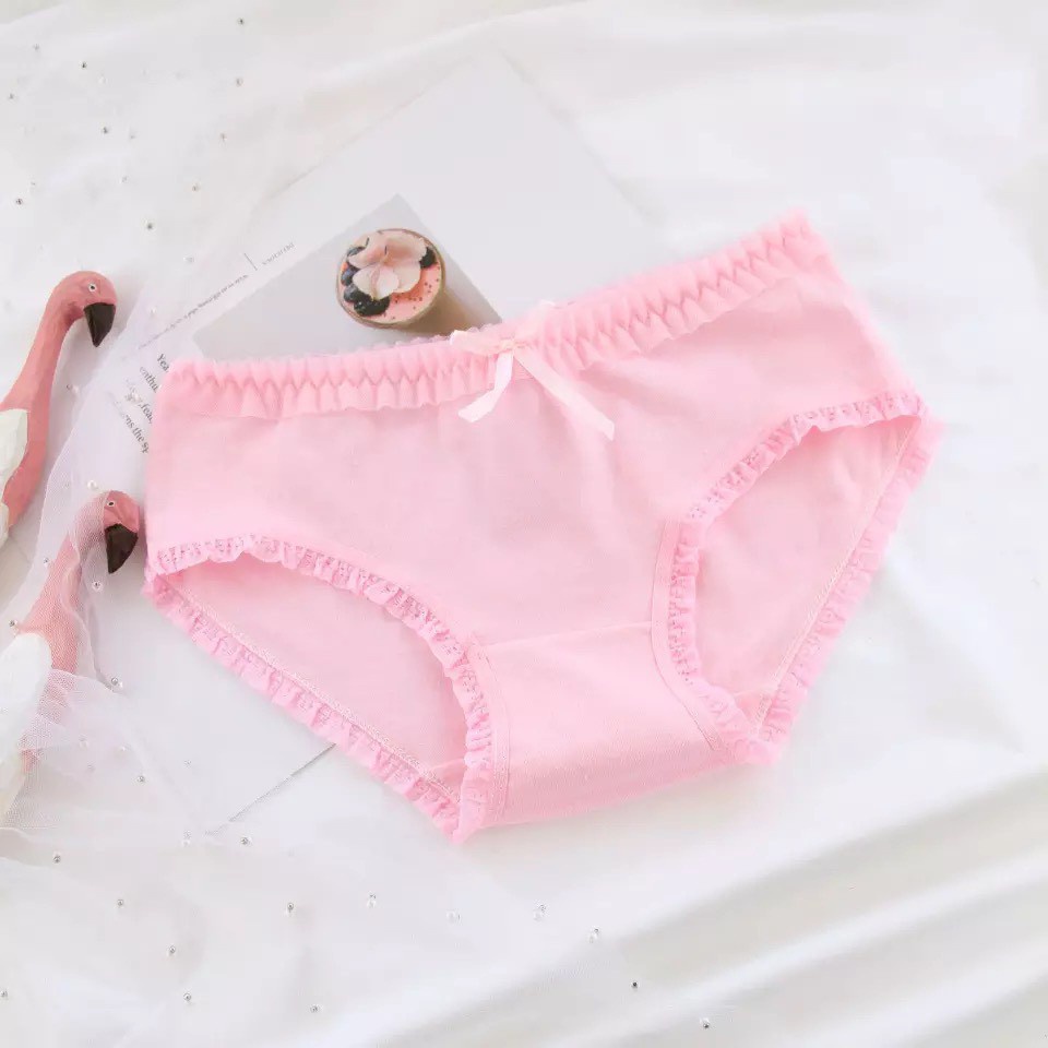 Quần Lót Nữ - Quần Lót Nữ Cotton kháng khuẩn mềm mại viền bèo điệu đà DAN STORE MÃ 029