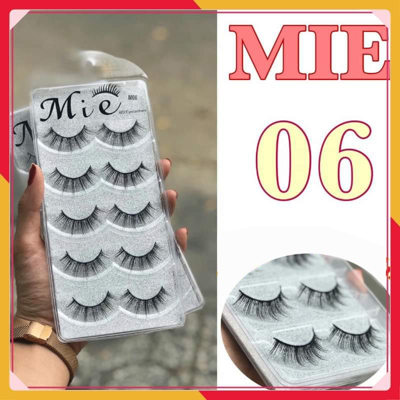 Mi giả tự nhiên 6D Mie 5 cặp cao cấp chính hãng HALOMI chuyên dùng cho makeup