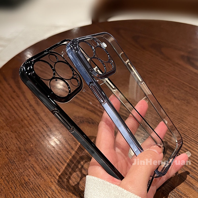 Ốp Điện Thoại TPU Mềm Trong Suốt Mạ Viền Sang Trọng Dành Cho IPhone 14 11 12 13 Pro Max X XS Max XR