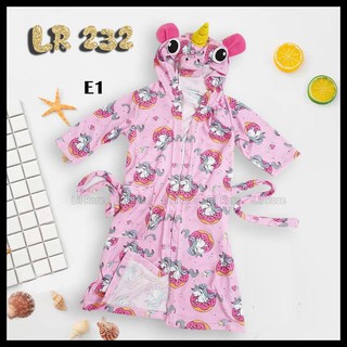 Áo Choàng Tắm Hình Kỳ Lân Hồng Đáng Yêu Cho Bé Gái - 120