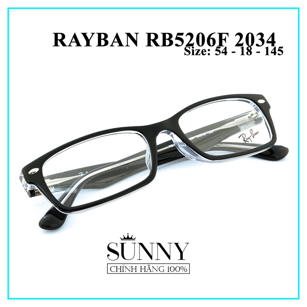 Gọng kính chính hãng Rayban RB5206F-2034 kèm tem thẻ bảo hành chính hãng, bảo hành toàn quốc