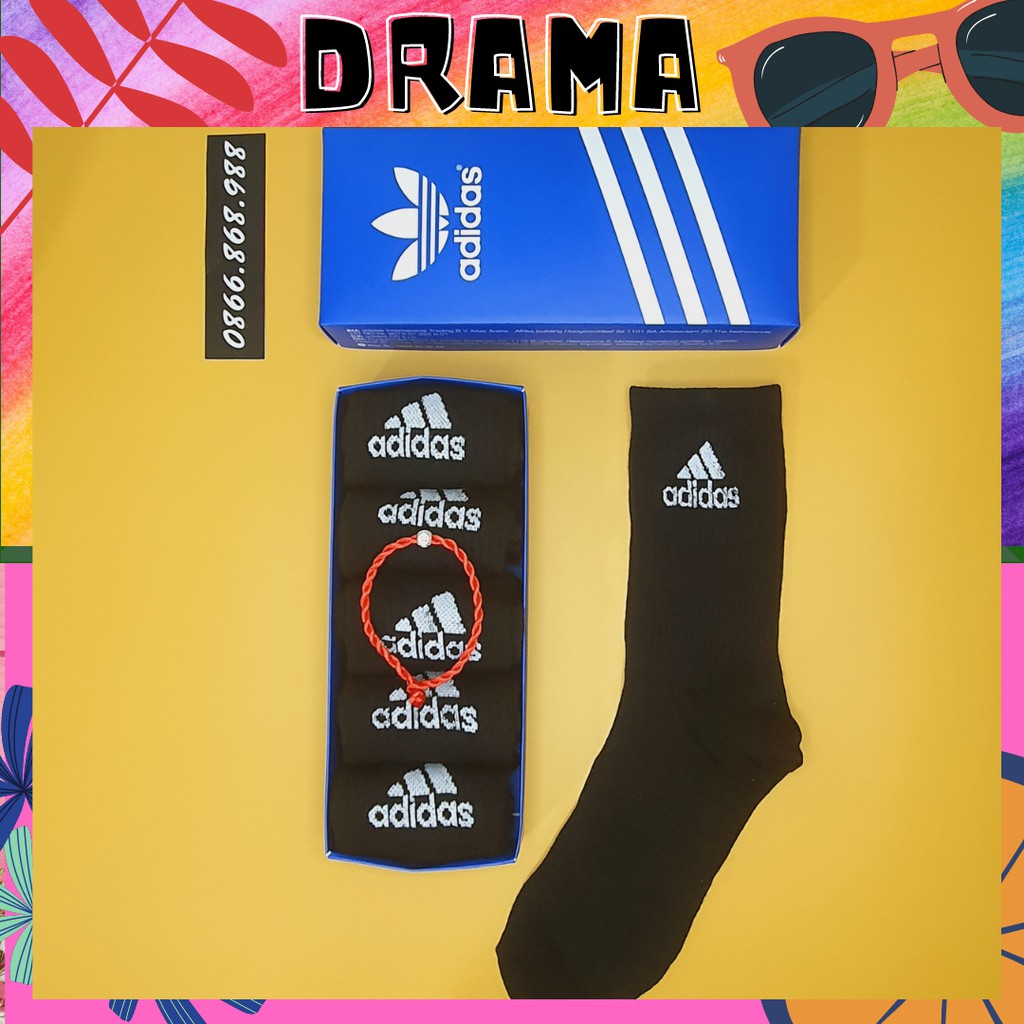 Combo Tất Vớ Adidas Cổ cao Fullbox Cao Cấp Hàng xuất dư Dệt tỉ mỉ Logo sắc nét Hộp quà tặng PHỤ KIỆN DRAMA MS005