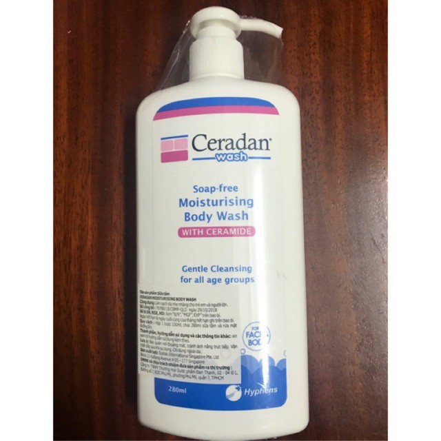 Sữa tắm / rửa mặt dưỡng ẩm Ceradan Moisturising Body Wash 280ml .