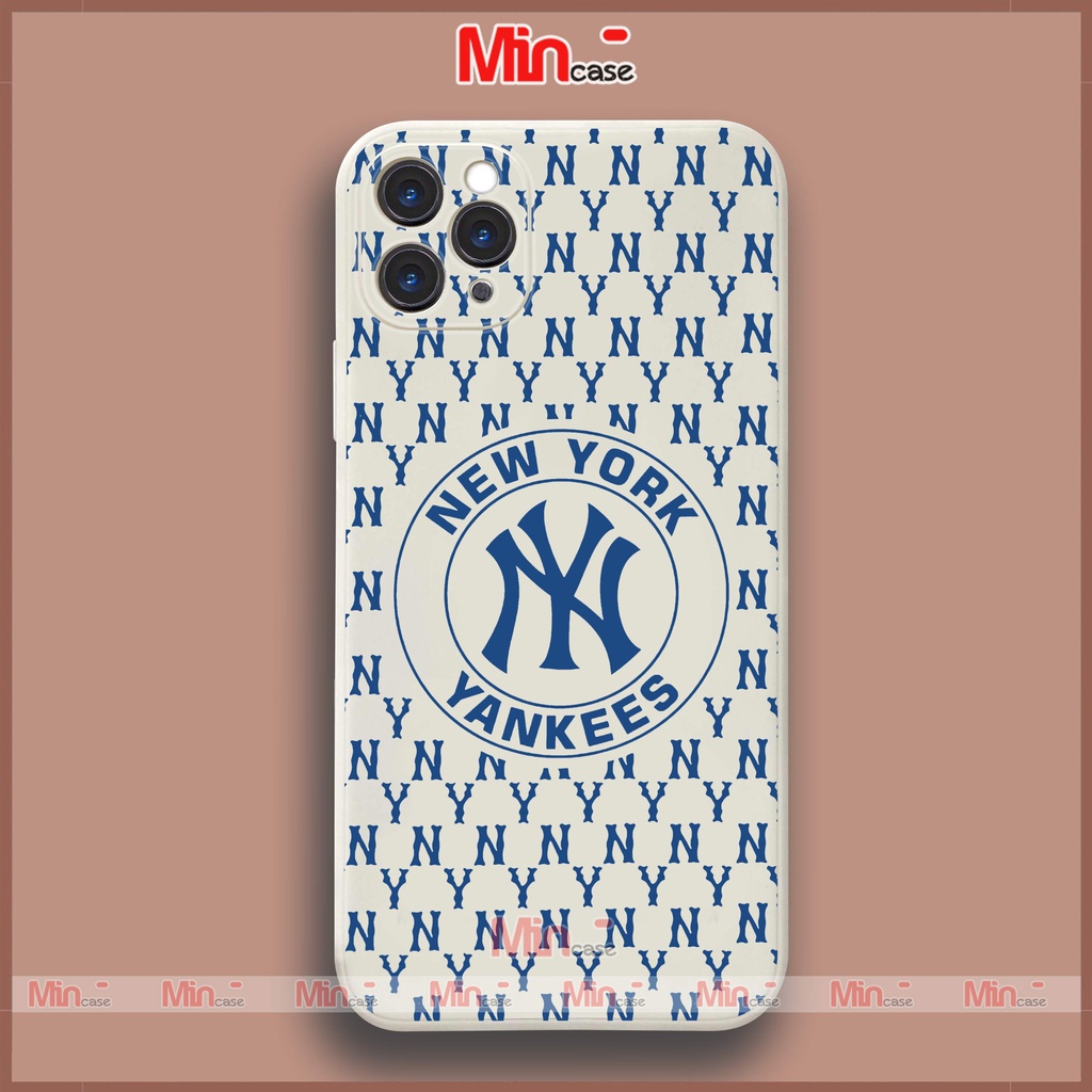 Ốp lưng điện thoại iPhone MLB New York cạnh viền vuông silicon dẻo ip 6/6s/7/8/X/XS/XR/11/12/13/14 Pro Plus Max Mincase