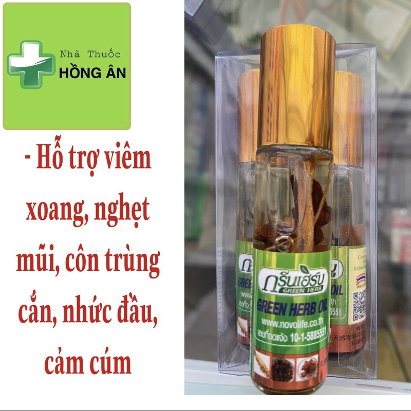 Dầu lăn thảo dược nhân sâm Thái Lan ❤️ - Hỗ trợ viêm xoang, nghẹt mũi, côn trùng cắn, nhức đầu, cảm cúm