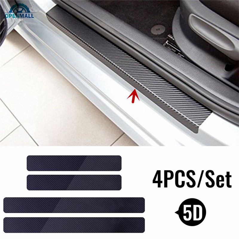 Set 4 miếng dán bảo vệ thành cửa xe bằng sợi carbon