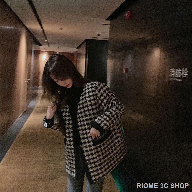 Áo Khoác Len Kẻ Sọc Caro Trắng Đen Thời Trang Cho Nữ | BigBuy360 - bigbuy360.vn