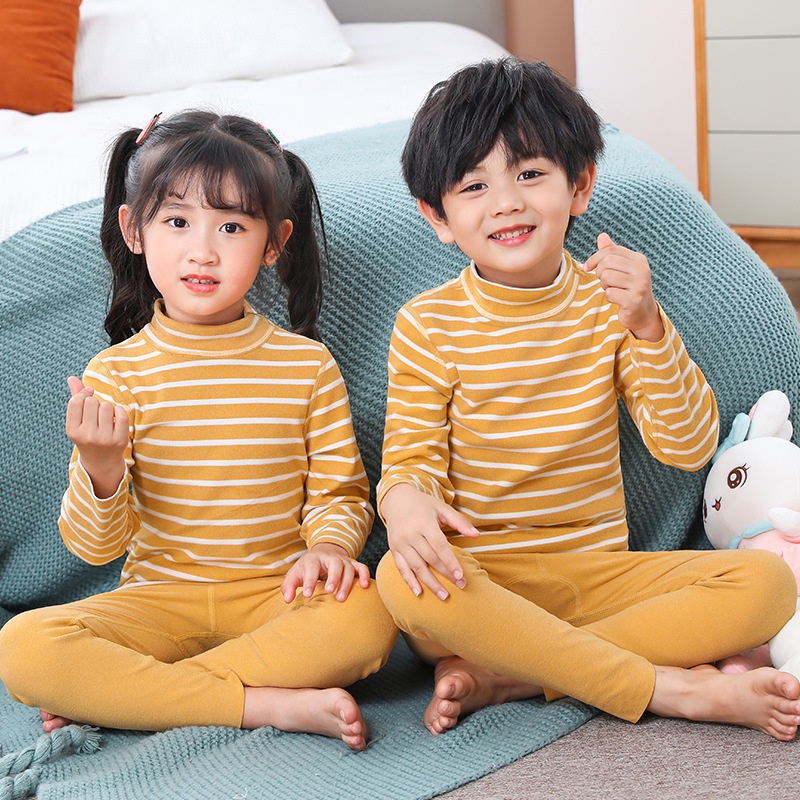 YAOEENH Bộ Đồ Ngủ Cotton Không Đường May Ấm Áp Cho Bé 100-160cm