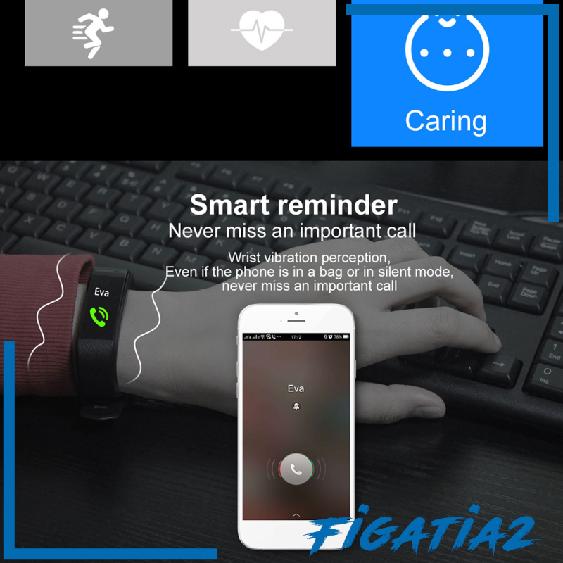 [FIGATIA2]Smart Watch Touch Screen Sport Smart Wrist Watch Bluetooth Smartwatch Fitness