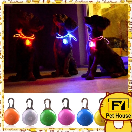 Đèn pin LED cho chó mèo Vòng cổ phát sáng Mặt dây chuyền ban đêm An toàn cho thú cưng Vòng cổ Vòng cổ trang trí sáng dạ quang cho chó