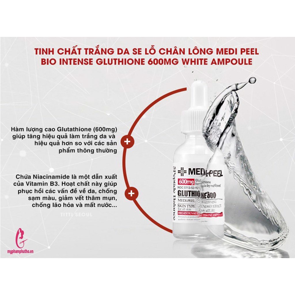 Serum Trắng Da MEDI-PEEL Serum Gluthione 600 White Ampoule Medi Peel -Dưỡng trắng mờ thâm chỉ sau 7 ngày