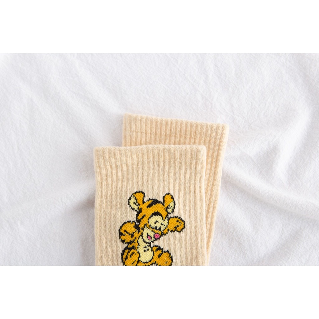 DISNEY Đôi Vớ Thể Thao Bằng Vải cotton Thấm Hút Mồ Hôi In Hình Chuột Mickey Minnie Vịt Donald Dành Cho Bé Gái