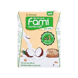 Sữa đậu nành Fami sữa dừa hộp 200ml