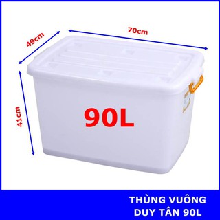 Thùng nhựa duy tân có bánh xe 90l - giao nhanh 1h