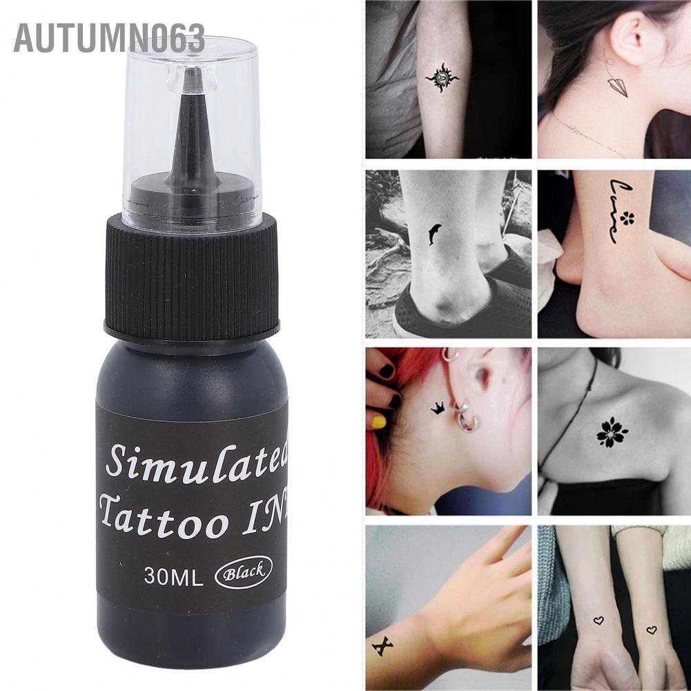Autumn063 Mực xăm Hình kích ứng tạm thời Miễn phí lâu dài miễn Bột màu hình tự do cho Mẫu rỗng nhỏ 30ml