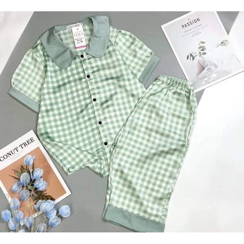 Bộ Lụa LửngBộ Pijama quần ngố cao cấp hoạ tiết kute (SIÊU MÁT MỊN)(ẢNH VIDEO THẬT)