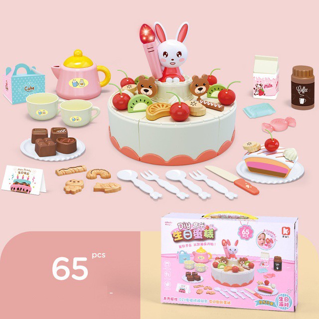 [GIÁ SỐC] Đồ chơi bánh kem sinh nhật mô hình buổi tiệc nấu ăn cho bé gái dễ thương nhiều món có âm thanh