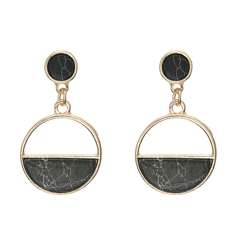 Đôi Bông Tai Họa Tiết Đá Cẩm Thạch Thời Trang Cho Nữ