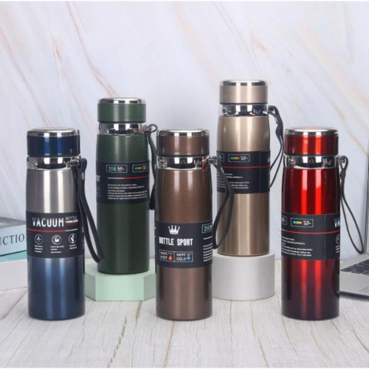 Bình Giữ Nhiệt [FREESHIP] Inox Bottle Sport 1000ML INOX Có Dây Xách