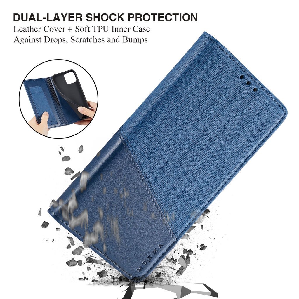 Vỏ lật Samsung Note 20 Ultra 10 Plus Lite 9 8 4G 5G Điện thoại Canvas Bao da chống va đập Giá đỡ từ tính Vỏ ví có khe cắm thẻ Vỏ mềm