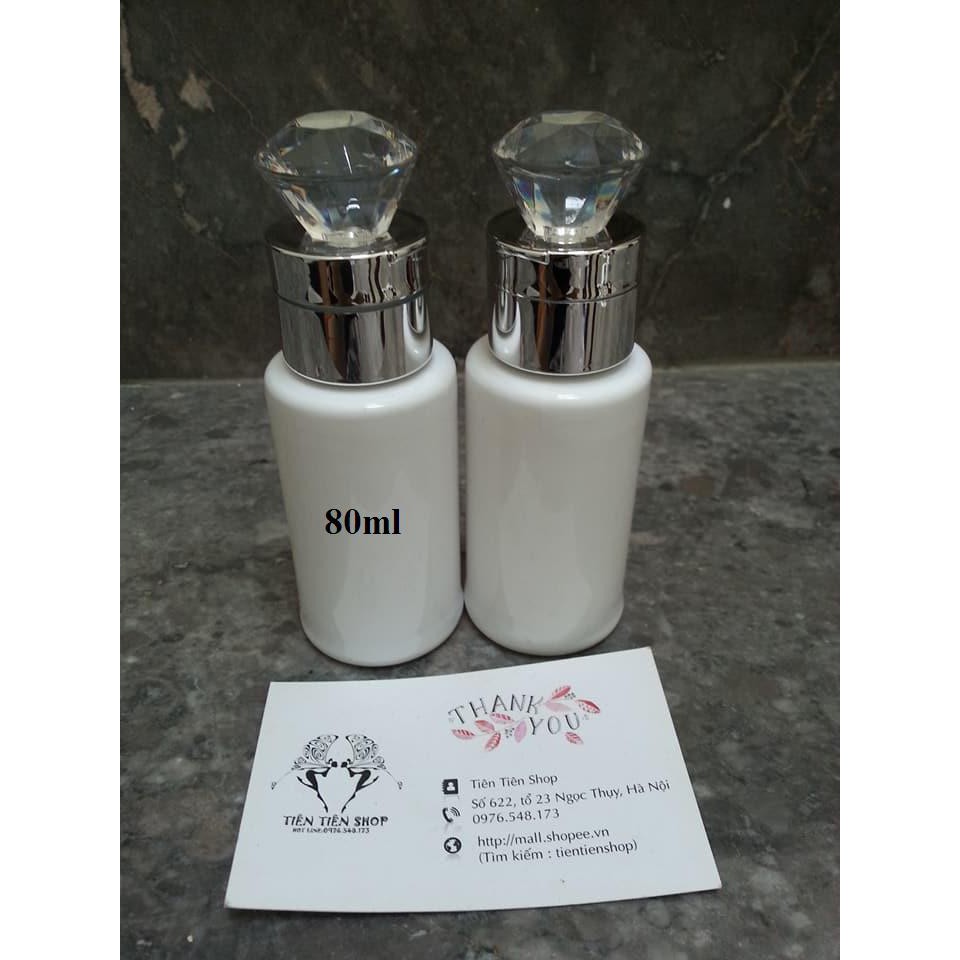 Chai nhựa trắng nắp kim cương 80ml ZN15