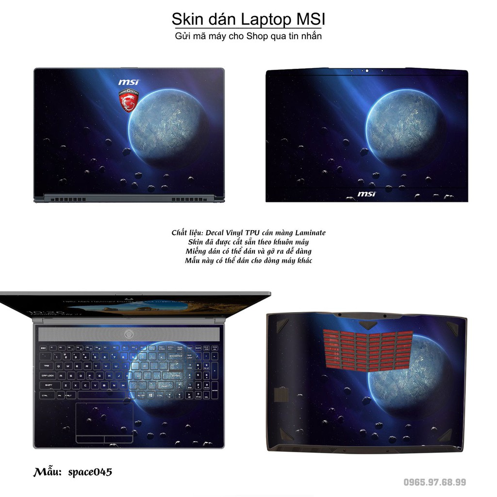 Skin dán Laptop MSI in hình không gian _nhiều mẫu 8 (inbox mã máy cho Shop)