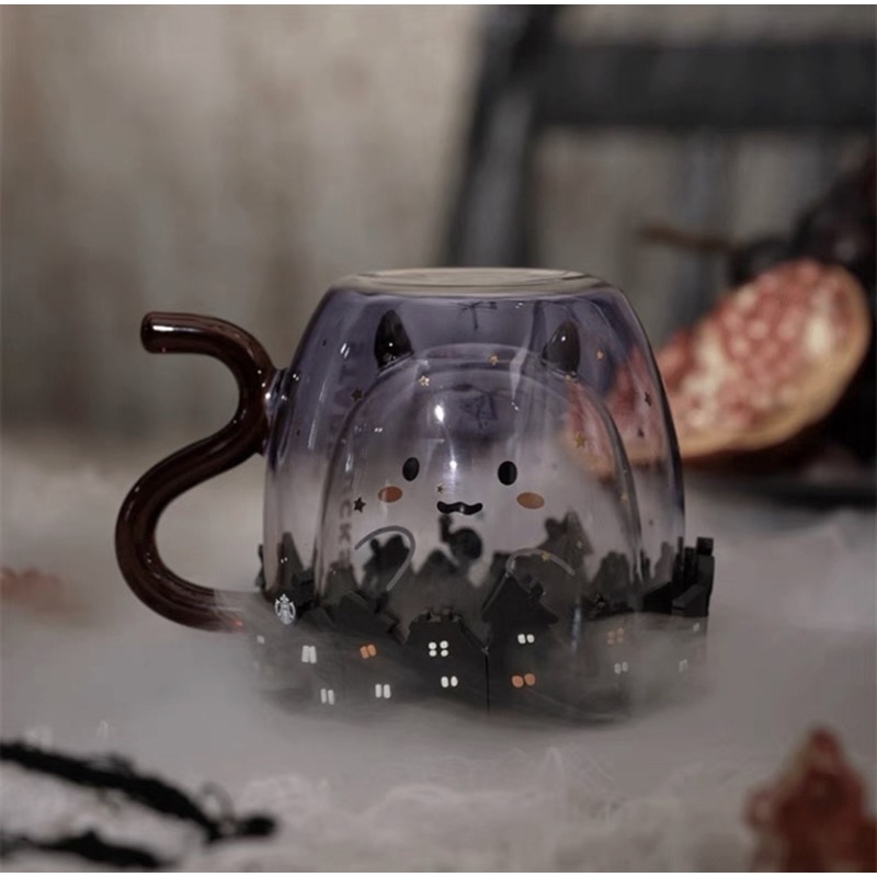 |CHÍNH HÃNG| LY STARBUCKS THUỶ TINH 2 LỚP HALLOWEEN UP NGƯỢC 355ml