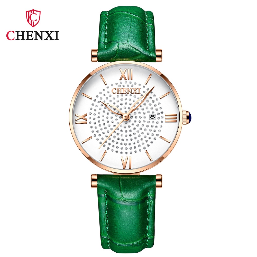Đồng Hồ Thời Trang Chenxi Chống Nước Màu Vàng Hồng Sang Trọng Cho Nữ