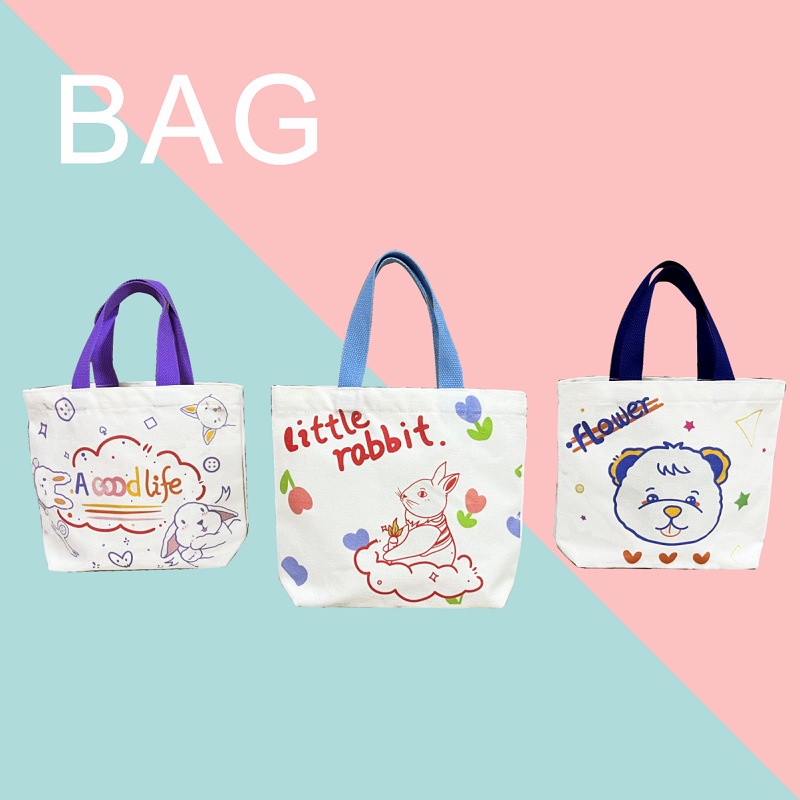 Túi Vải Canvas Vuông Nhỏ Xinh In Họa Tiết Động Vật Hoạt Hình Đáng Yêu Thời Trang 2022