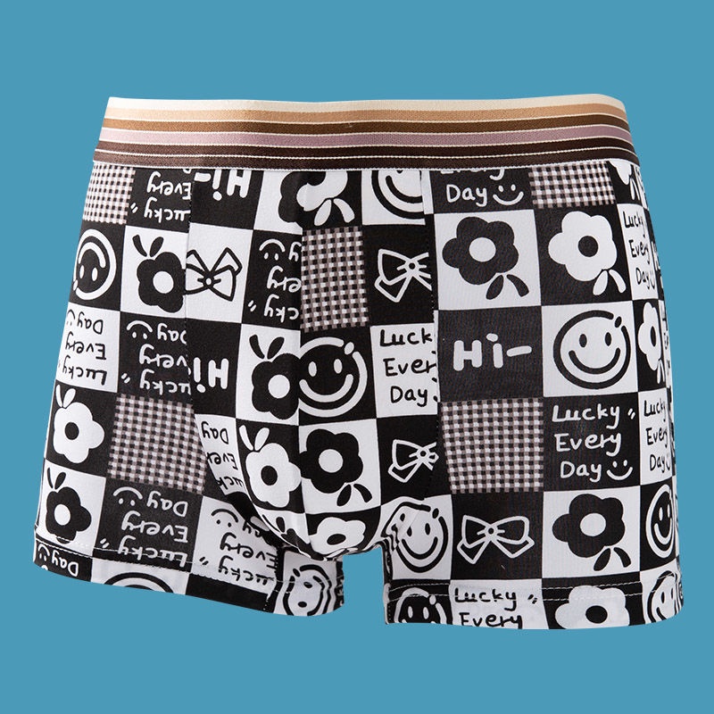 Set 3/5 Quần Lót Boxer Họa Tiết Hổ Hoạt Hình Chất Lượng Cao Cho Nam