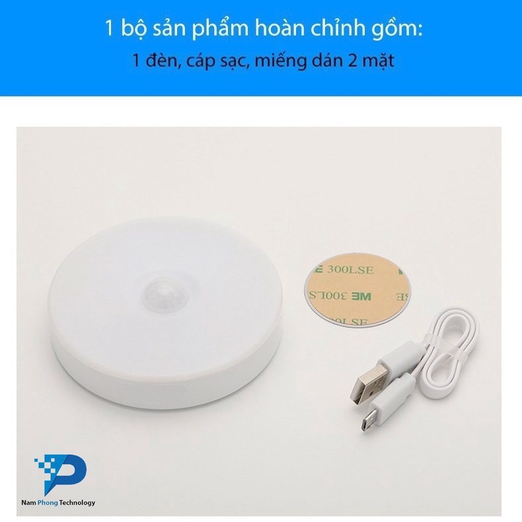 ĐÈN LED CẢM ỨNG CHUYỂN ĐỘNG DÁN TƯỜNG GBL 6 LED THÔNG MINH (SẠC ĐIỆN USB) - ÁNH SÁNG VÀNG