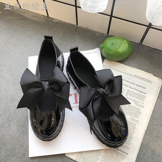 Giày Búp Bê Mũi Tròn Đính Nơ Xinh Xắn Phong Cách Lolita Nhật Bản