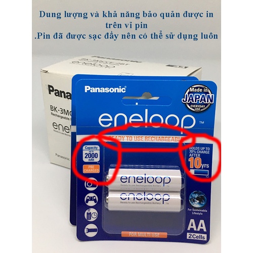 Chính hãng - Pin sạc Panasonic Eneloop 2000mAh vỉ 2 viên