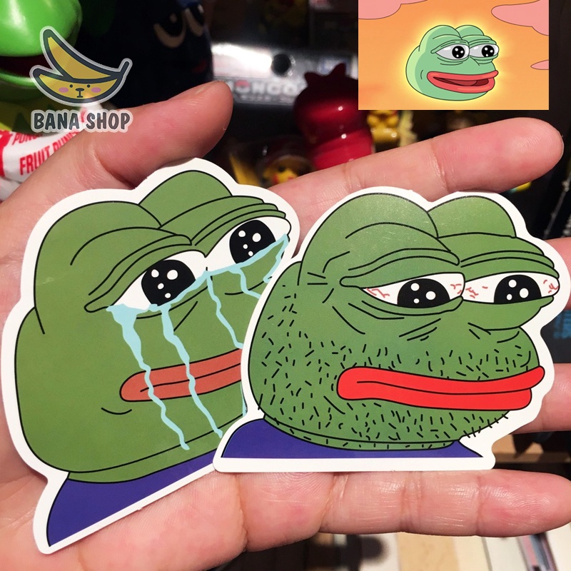 Set 17 sticker ếch xanh Pepe sad frog siêu bựa dành cho vozer