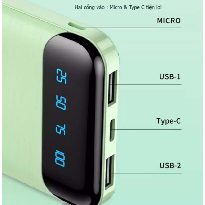 Sạc dự phòng chính hãng 10.000mAh|WK - WP161| Sạc nhanh |Tích hợp màn hình LED |Pin dự phòng cao cấp|LYNHSTORE21