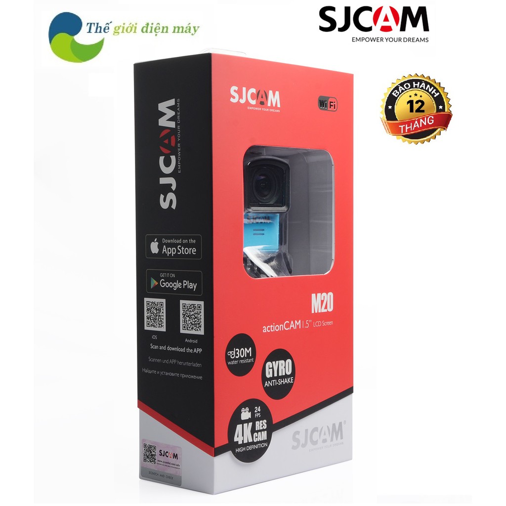 [Mã 159ELSALE hoàn 7% đơn 300K] Camera hành trình SJCAM M20 4K wifi - Bảo hành 12 tháng