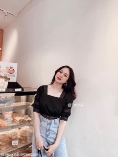 Croptop viền ren