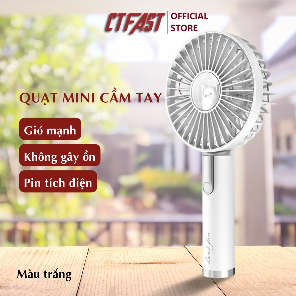 Quạt mini cầm tay hình gấu CTFAST M109, 3 tốc độ gió, không gây ồn, dung lượng pin 1200mAh