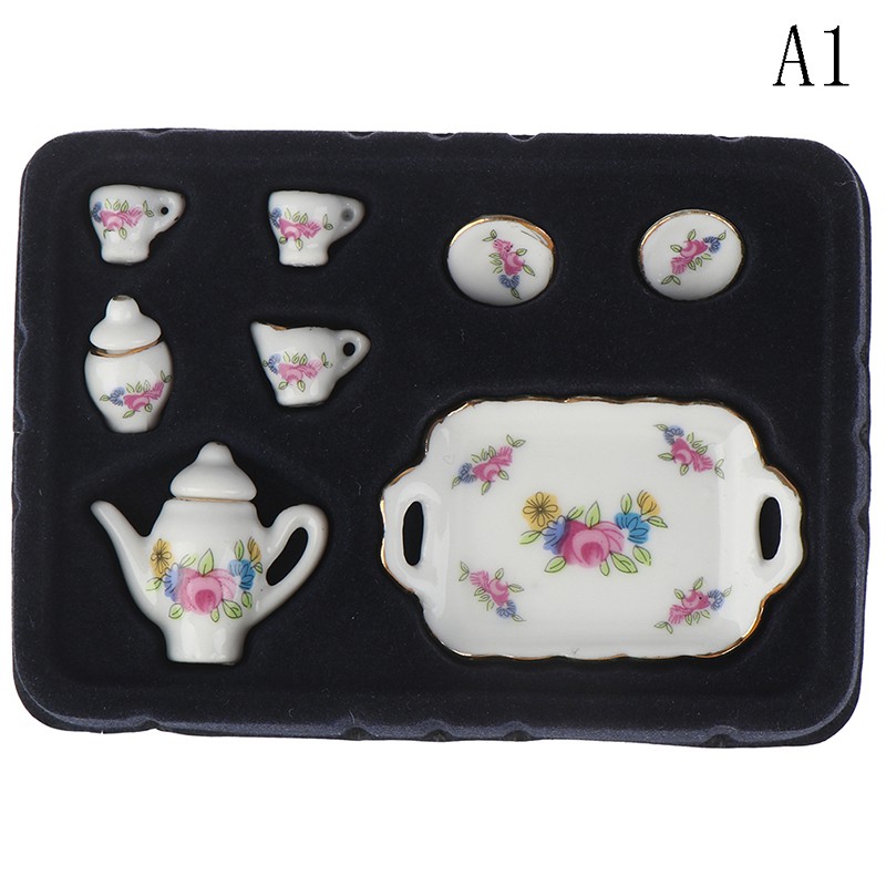 Set 8 Ly Uống Trà Mini Tỉ Lệ 1: 12 Bằng Sứ Cho Nhà Búp Bê