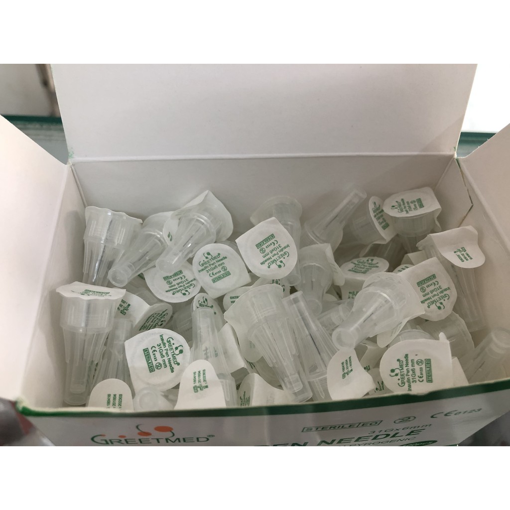 ❤️ Đầu bút kim tiêm insulin kim chích tiểu đường Greetmed 31G Kim bánh ú dùng cho bút chích tiêm insulin