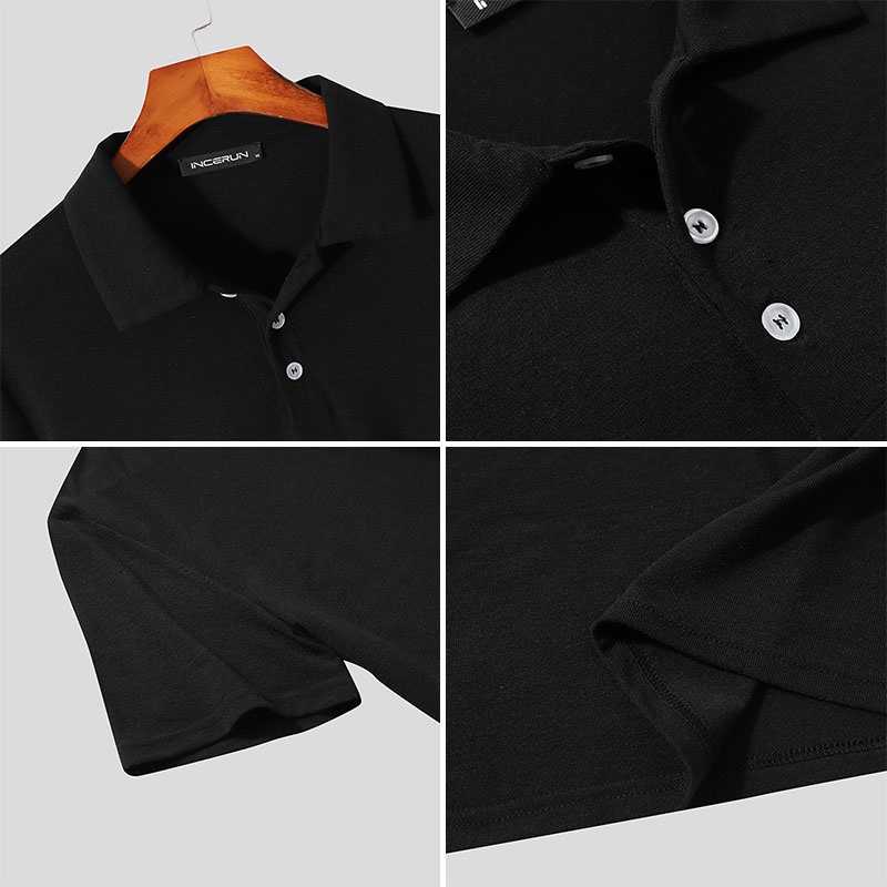 Áo Thun Polo Ngắn Tay Màu Trơn Thời Trang Cho Nam Size S-5XL