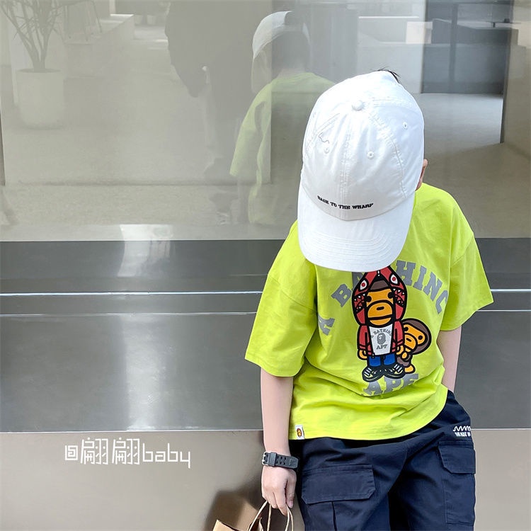 Áo Thun 100% Cotton Tay Ngắn In Hình Hoạt Hình Phong Cách Hàn Quốc Cho Bé Trai