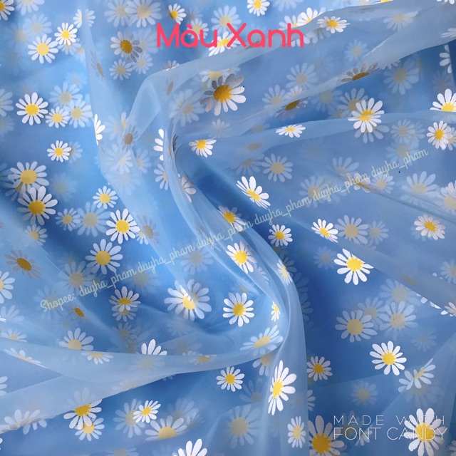 [CHẤT ĐẸP]VẢI VOAN KÍNH HOA CÚC MỀM ĐẸP