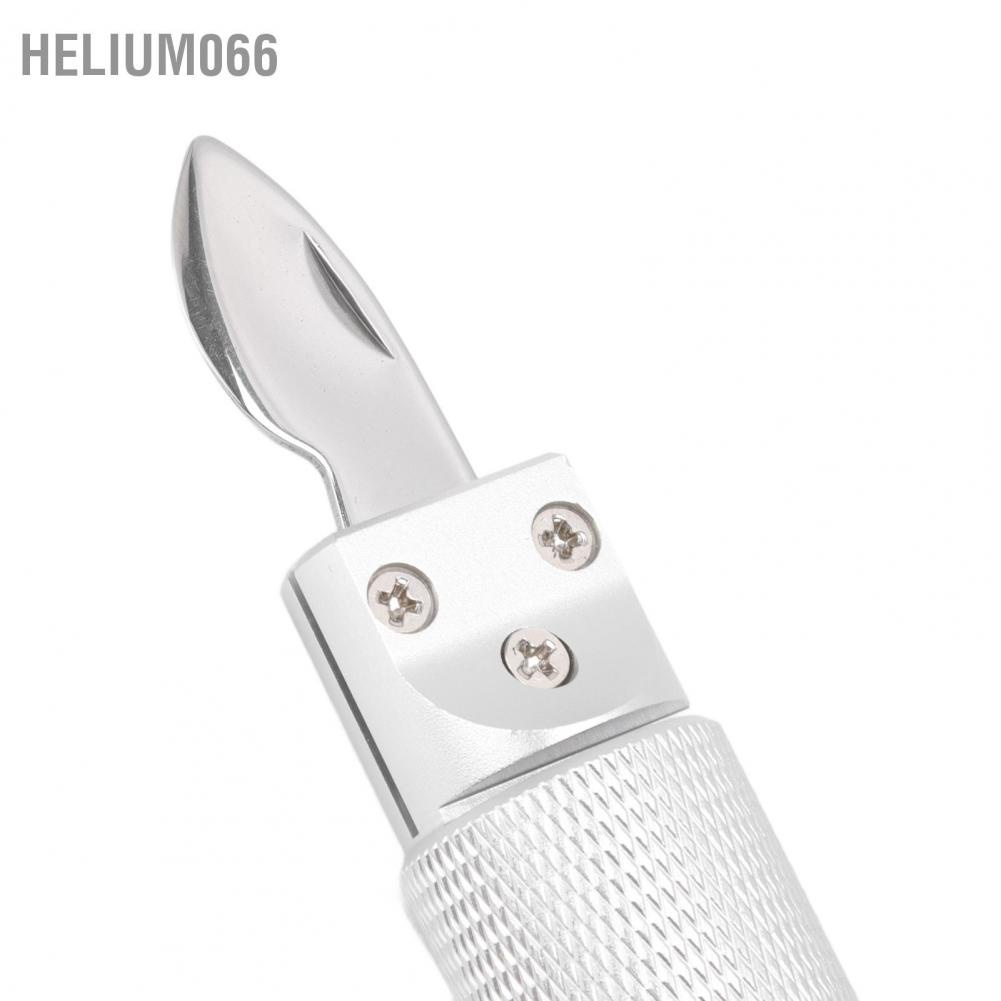 Helium066 Dụng cụ mở đồng hồ Dao kim loại dày công thái học Tay cầm bằng cong Lưỡi dao Nhẹ di động Vỏ sau thép không gỉ