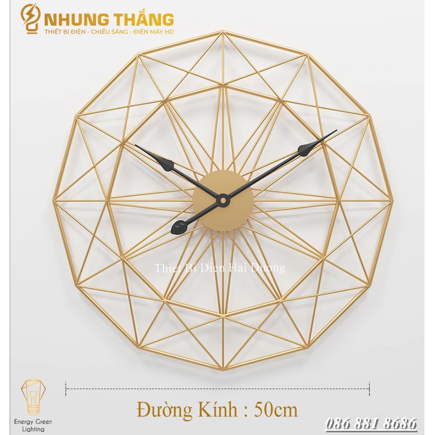 Đồng Hồ Treo Tường Vintage DH-98 - Trang Trí Nghệ Thuật Cao Cấp - Kiểu Dáng Hiện Đại , Sang Trọng - Đường Kính 50cm