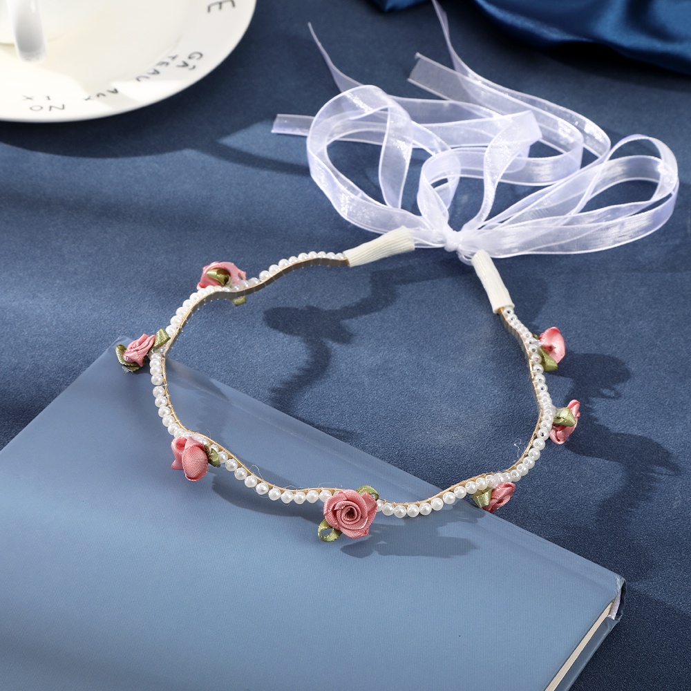 Băng Đô Cài Tóc Bằng Hợp Kim Đính Hoa Và Ngọc Trai Phong Cách Hàn Quốc Ngọt Ngào Dành Cho Nữ