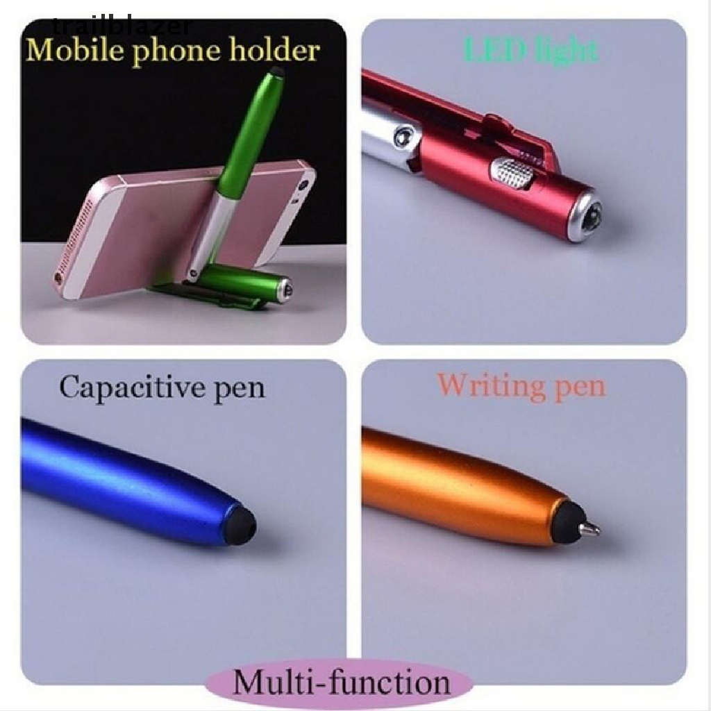 trailblazer Multifunction 4 in 1 Touch Screen Ballpoint Pen Folding LED Light Mobile Stand UIO