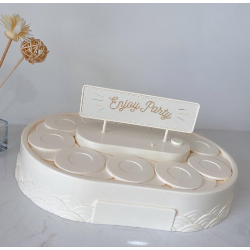 Giá Đỡ Trưng Bày Bánh Kem/Món Tráng Miệng Xoay Tự Động Dùng Trong Nhà Bếp/Tiệc Sinh Nhật