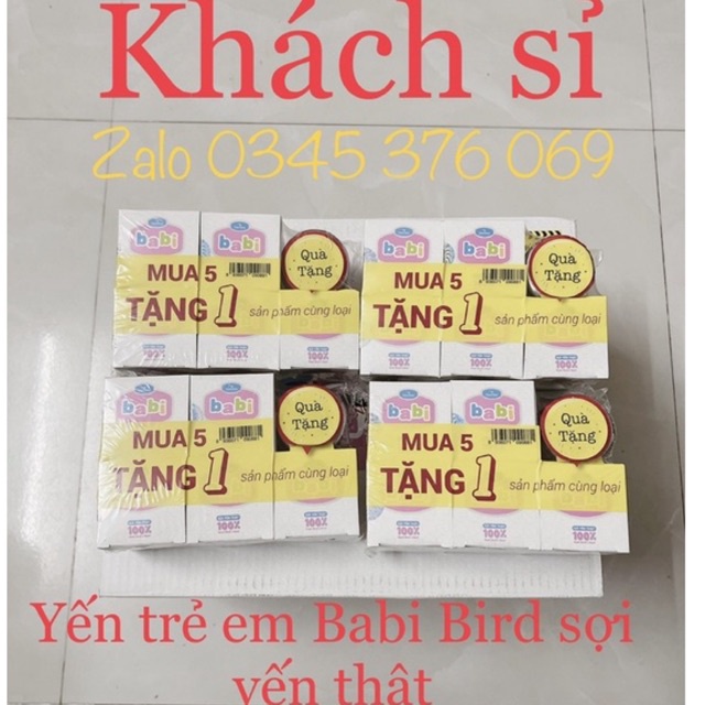 Combo 4 lốc  Yến sào trẻ em Babi Bird sợi yến thật 100%